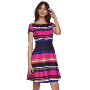 Striped Fit and Flare Dress